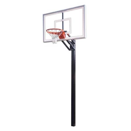 First Team First Team Champ Nitro Steel-Glass In Ground Adjustable Basketball System; Navy Blue Champ Nitro-NY